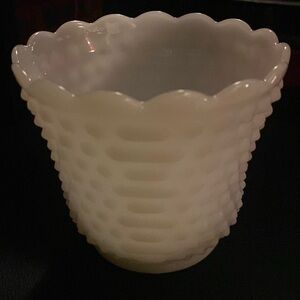 Fire King White Hobnail Vase. Ware 13.